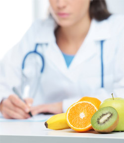 doctor with fruit