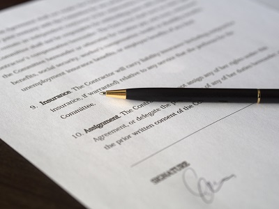 image of a contract pending signature